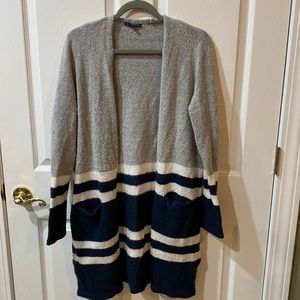 Grey and navy cardigan